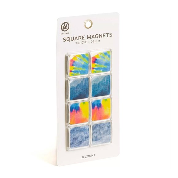 U Brands Other - U Brands Square Magnets Tie-Dye + Denim 8 ct./pk.